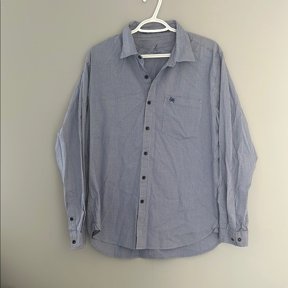 7 for all Mankind Men's Blue Button-Up Shirt - Picture 1 of 10